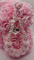 Pink Pearl Heart Phone Charm | Bag Charm