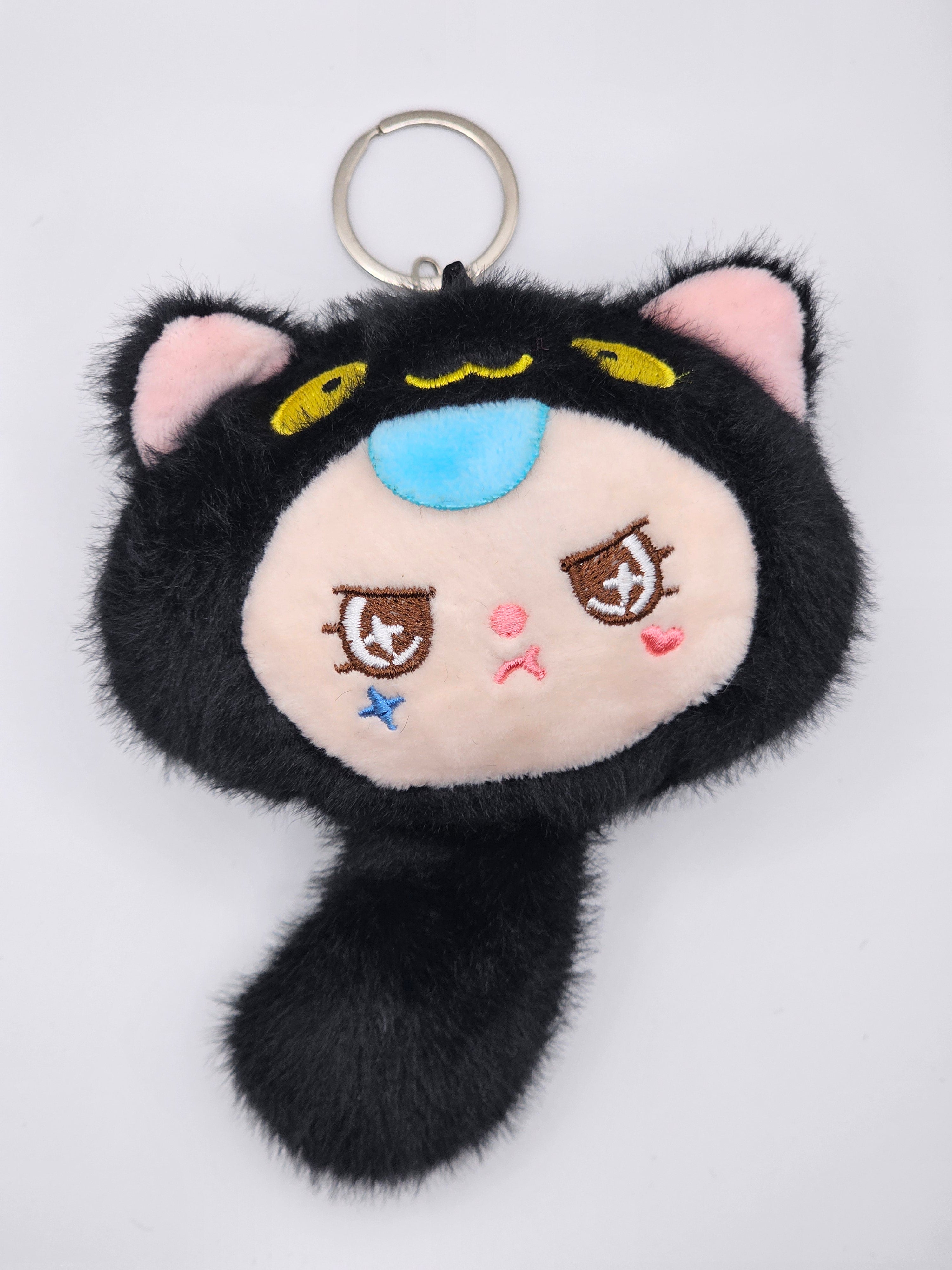 Baby Three Fortune Cat Style Plush Keyring