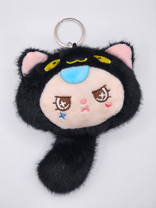Baby Three Fortune Cat Style Plush Keyring