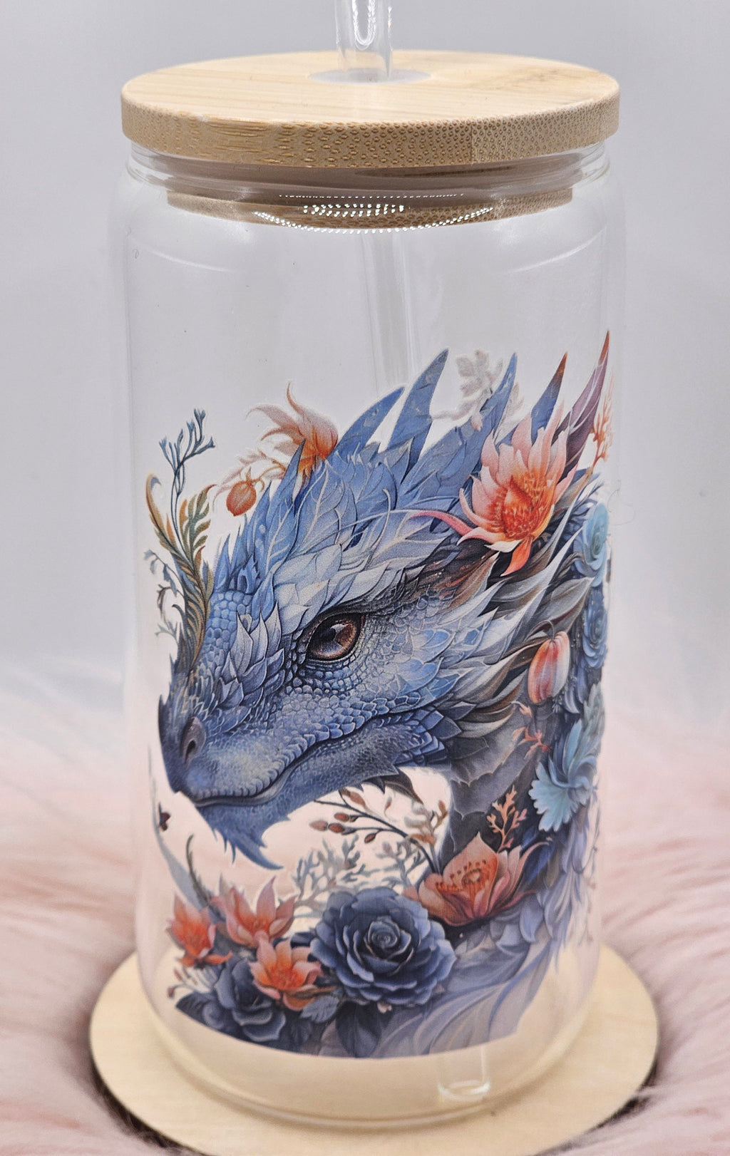Blue Dragon Can Glass