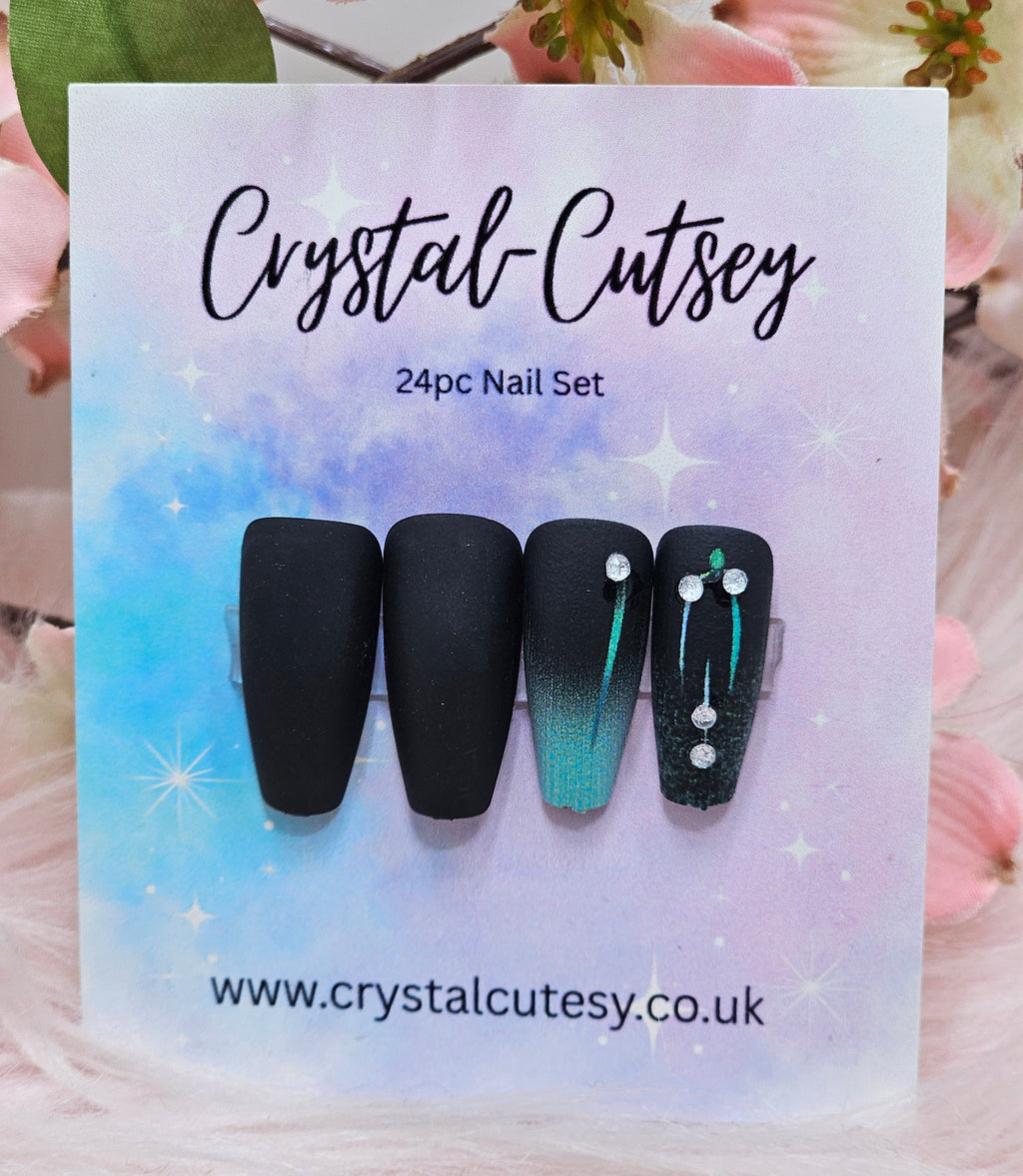 Blue Gradient Press On Nails