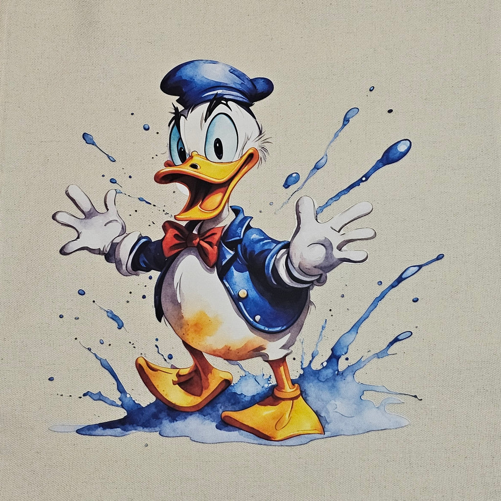 Cartoon Duck Canvas Tote Bag