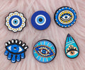 6pc Evil Eye Croc Charms