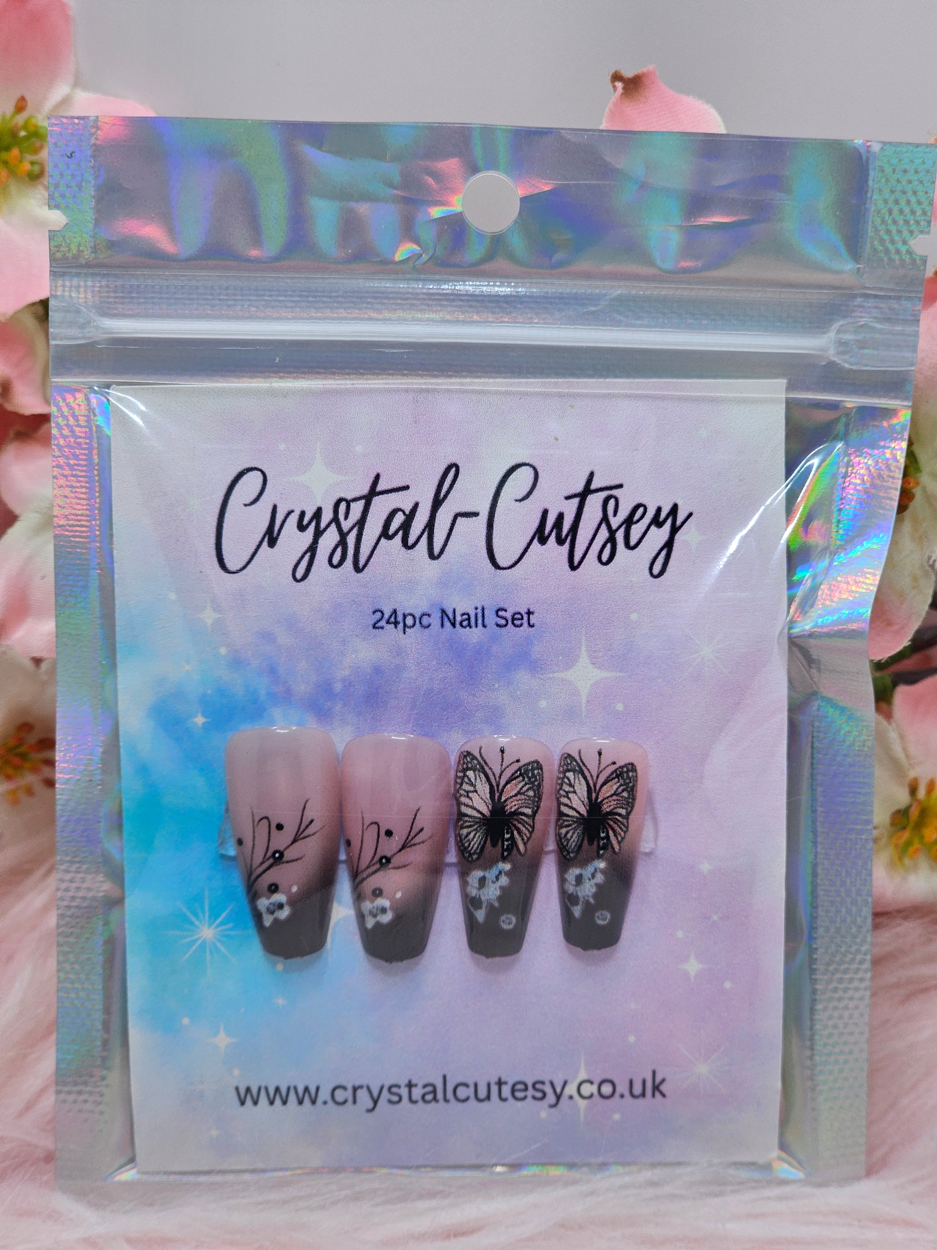 Black Butterfly Press On Nails