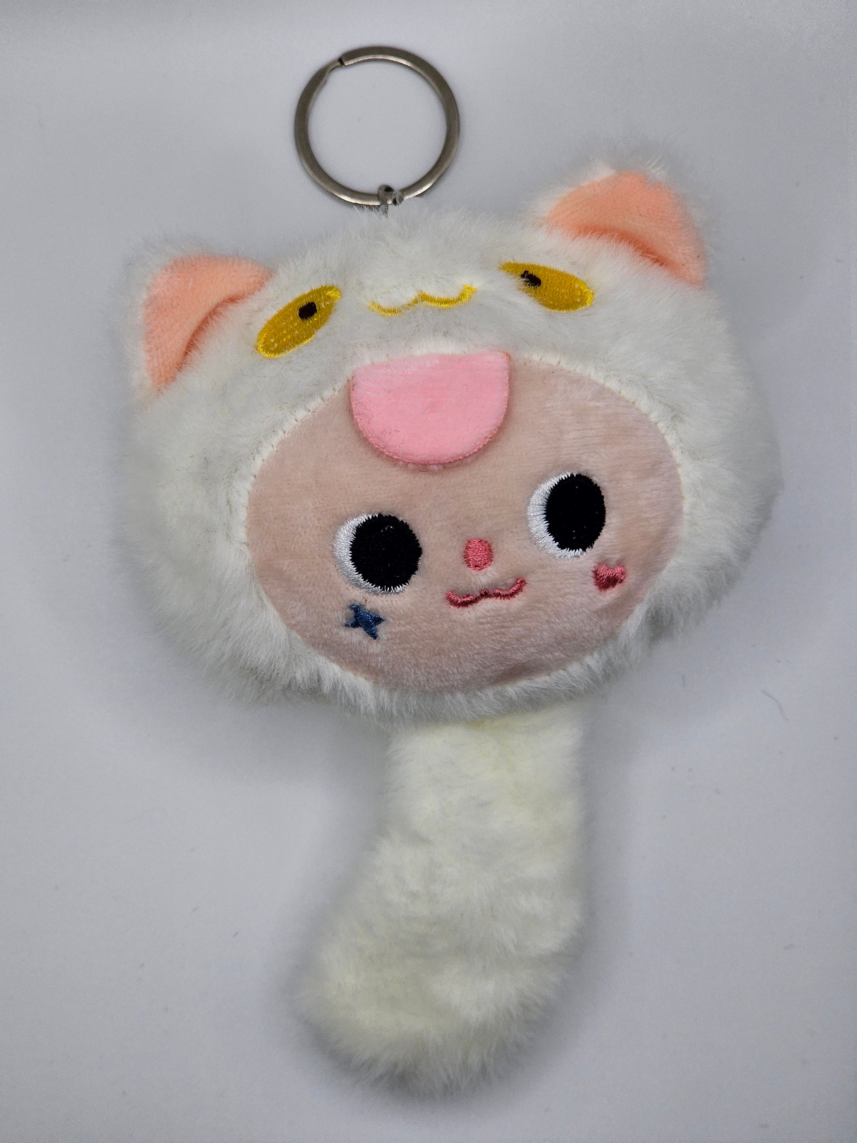 Baby Three Fortune Cat Style Plush Keyring