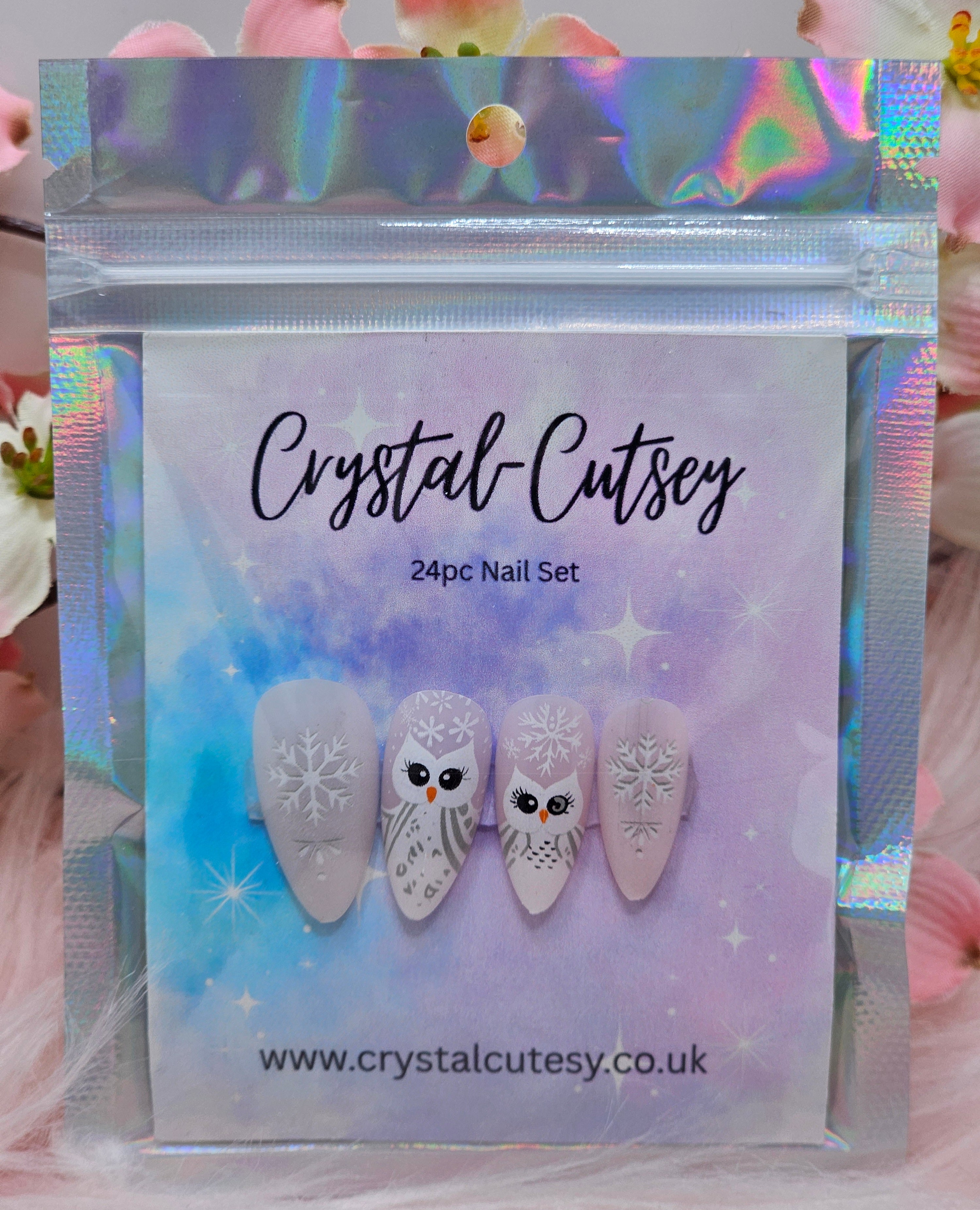 Winter Owl Press On Nails