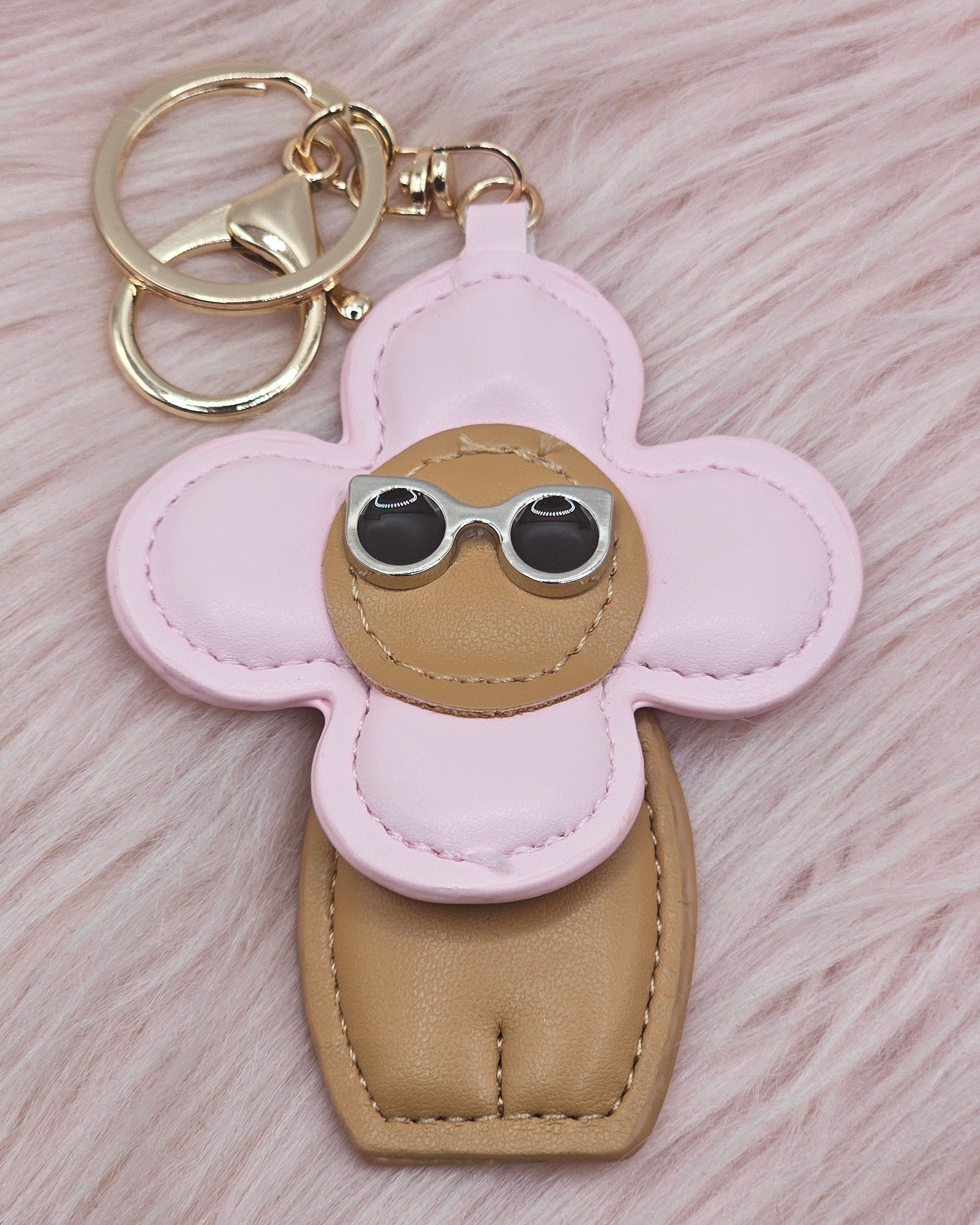Pink Flower Cutie Keyring Charm