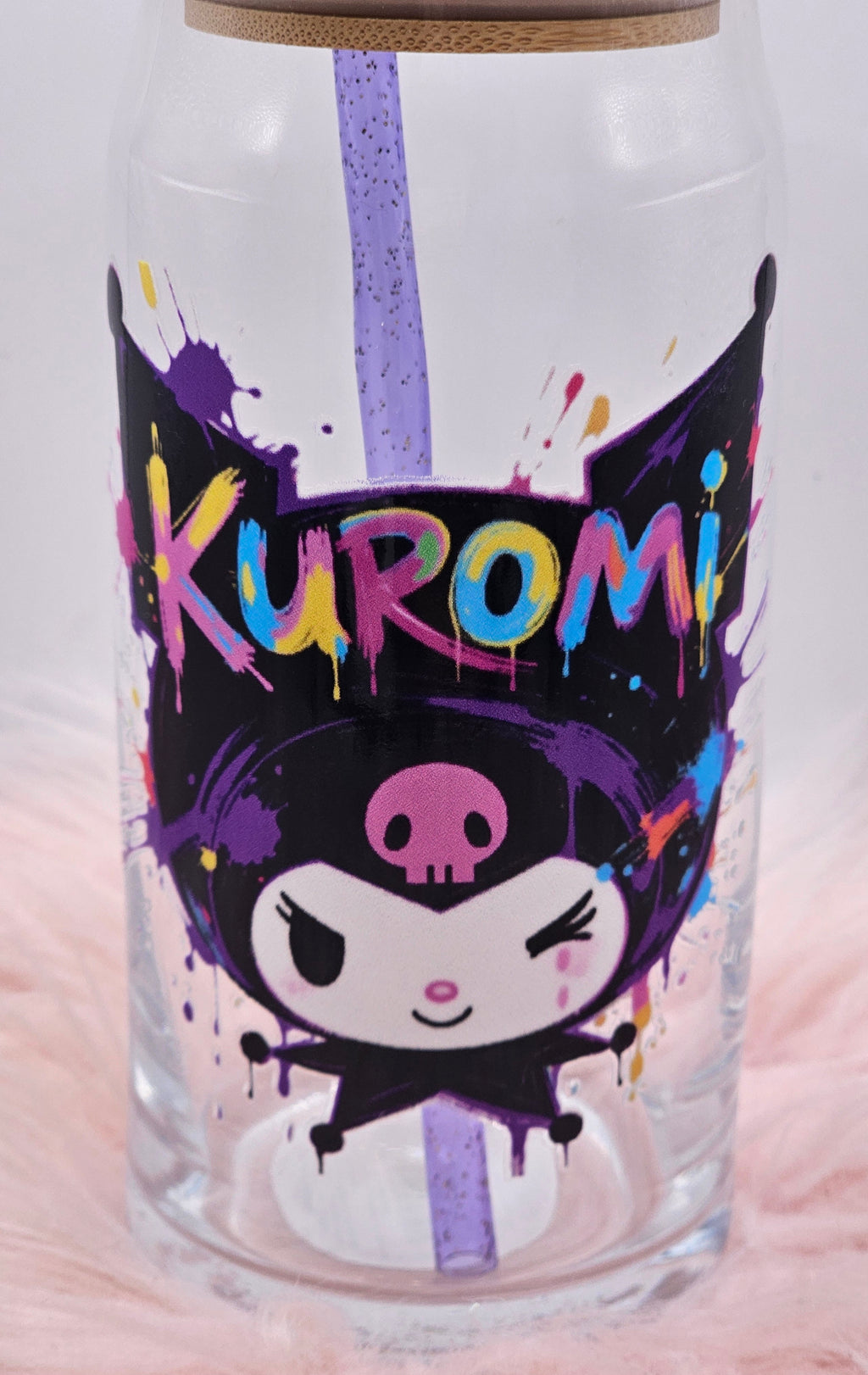 Kuromi Graffiti Glass