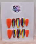 Neon Rainbow Rush 24pc Press On Nail Set