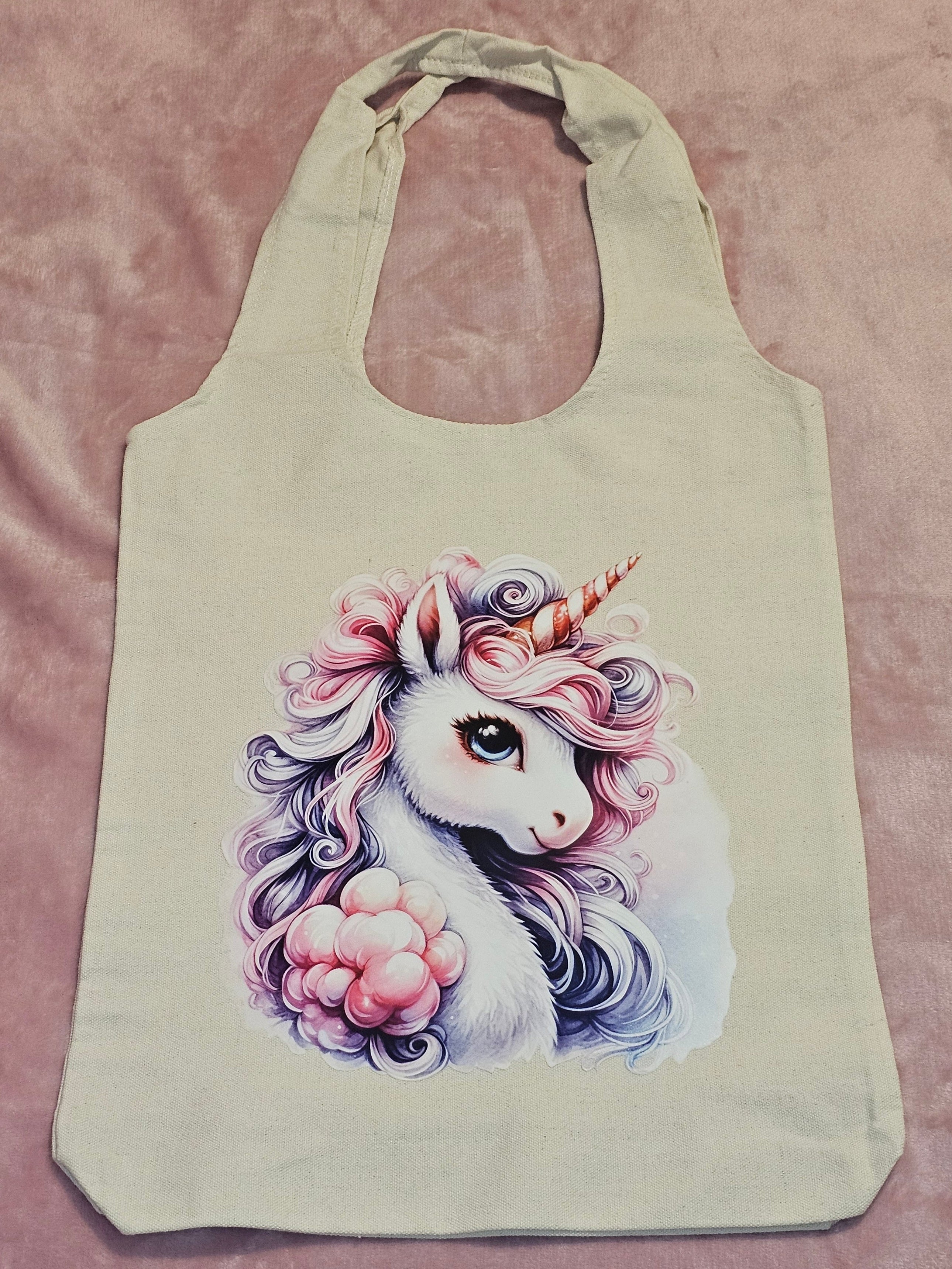 Pastel Unicorn Canvas Tote