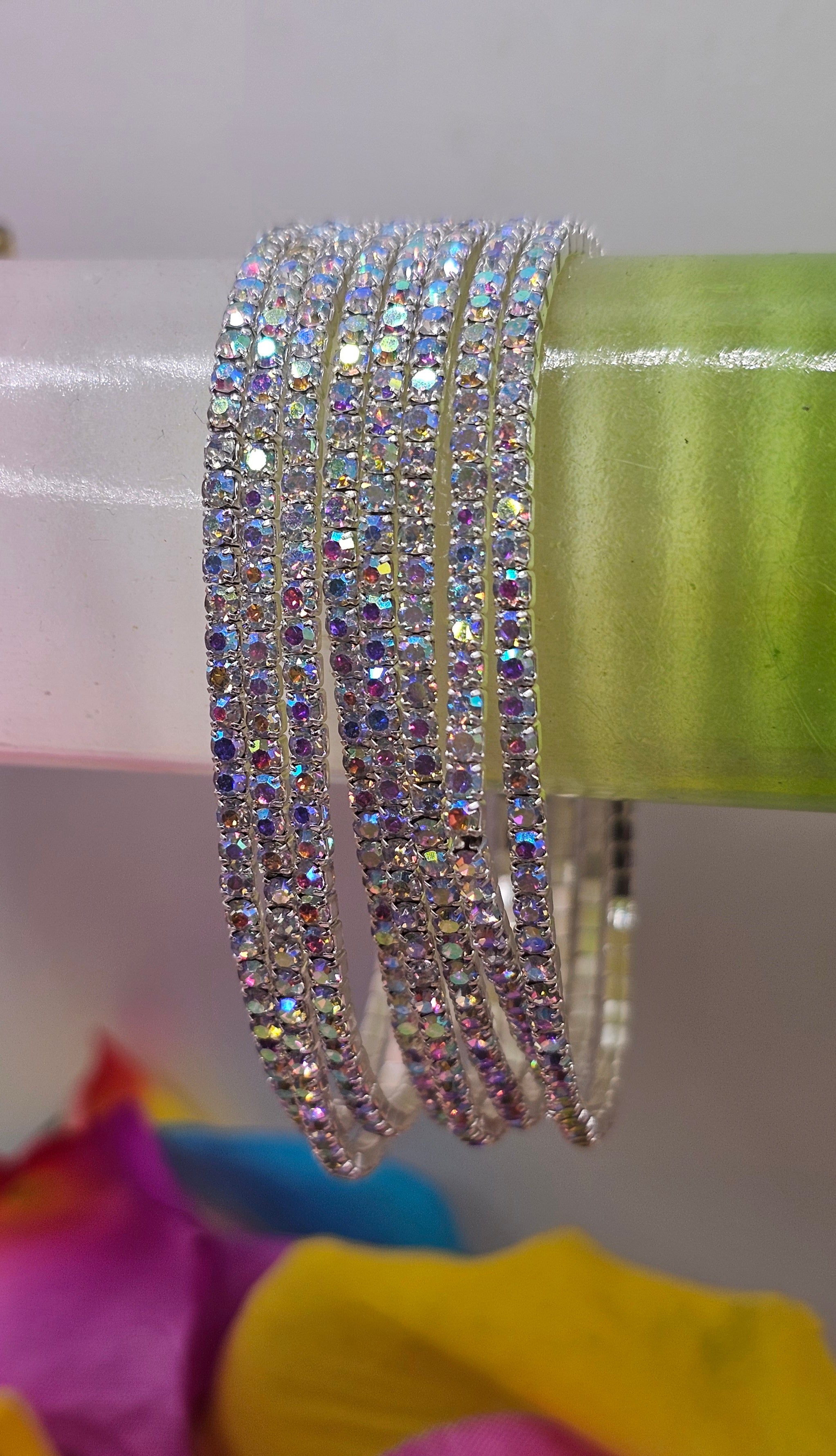 6 Piece Rhinestone Sparkle Fashion Bracelet Set