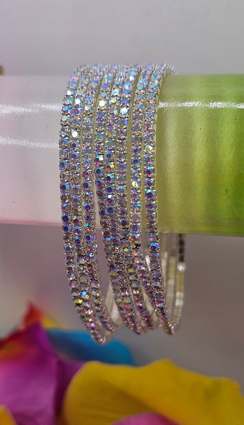 6 Piece Rhinestone Sparkle Fashion Bracelet Set