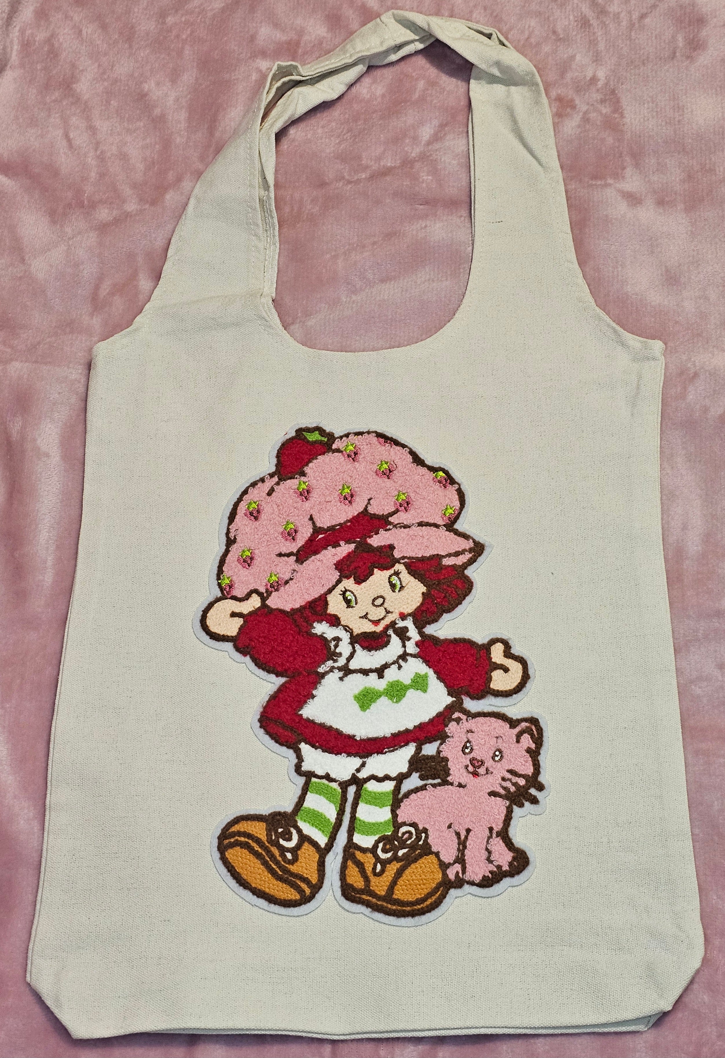 Strawberry Girl Canvas Tote Bag