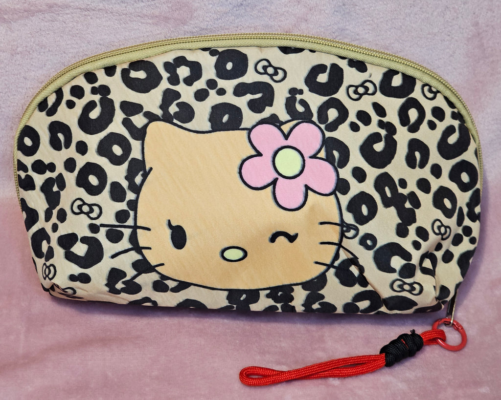 Leopard Print Hello Kitty Makeup Bag