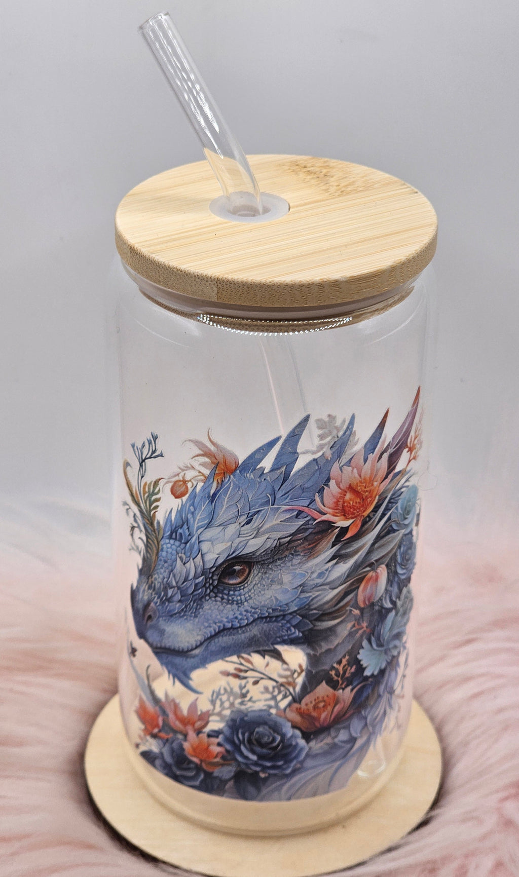 Blue Dragon Can Glass