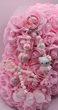 Pink Hello Kitty Bow Beaded Phone Charm