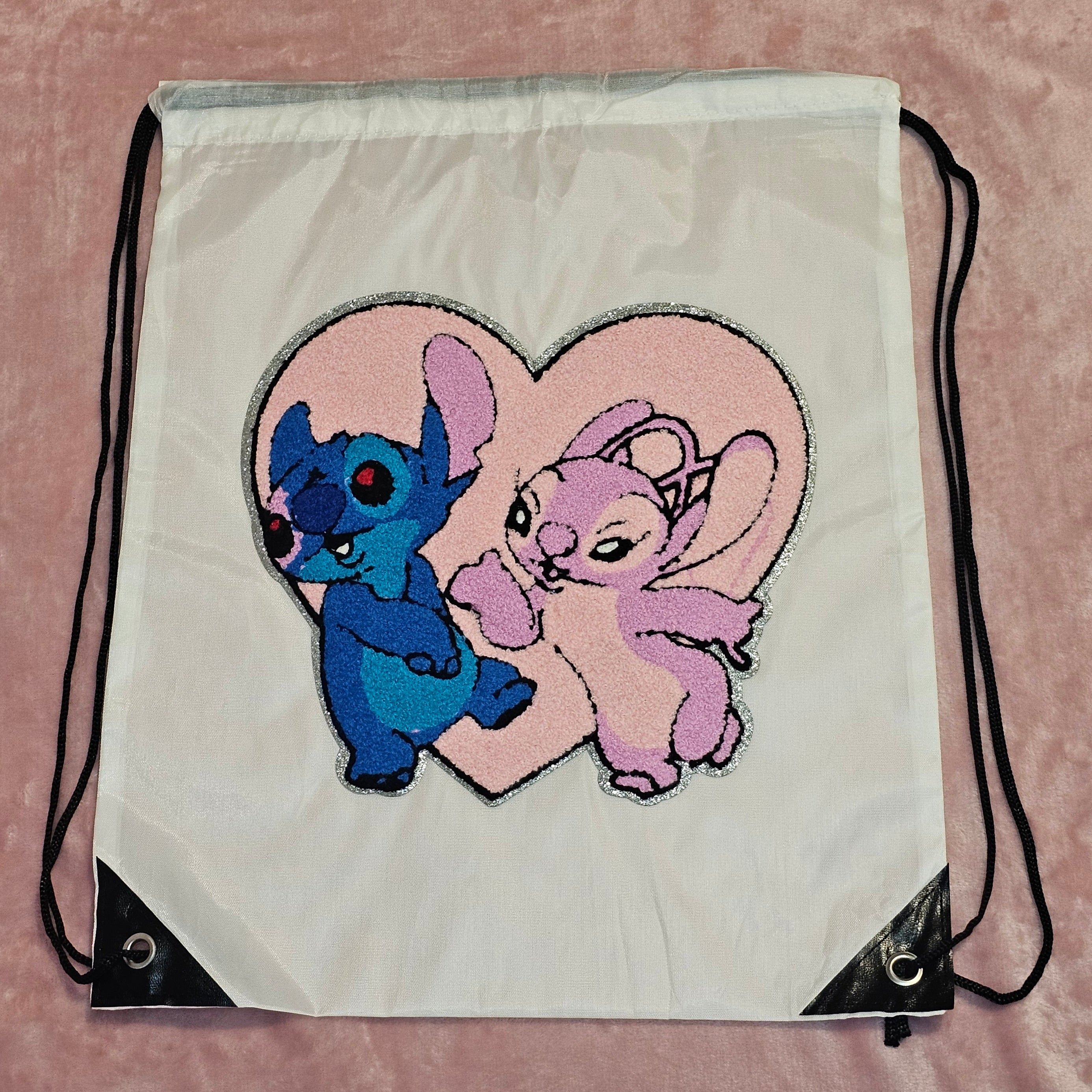 Blue & Pink Alien Drawstring Bag