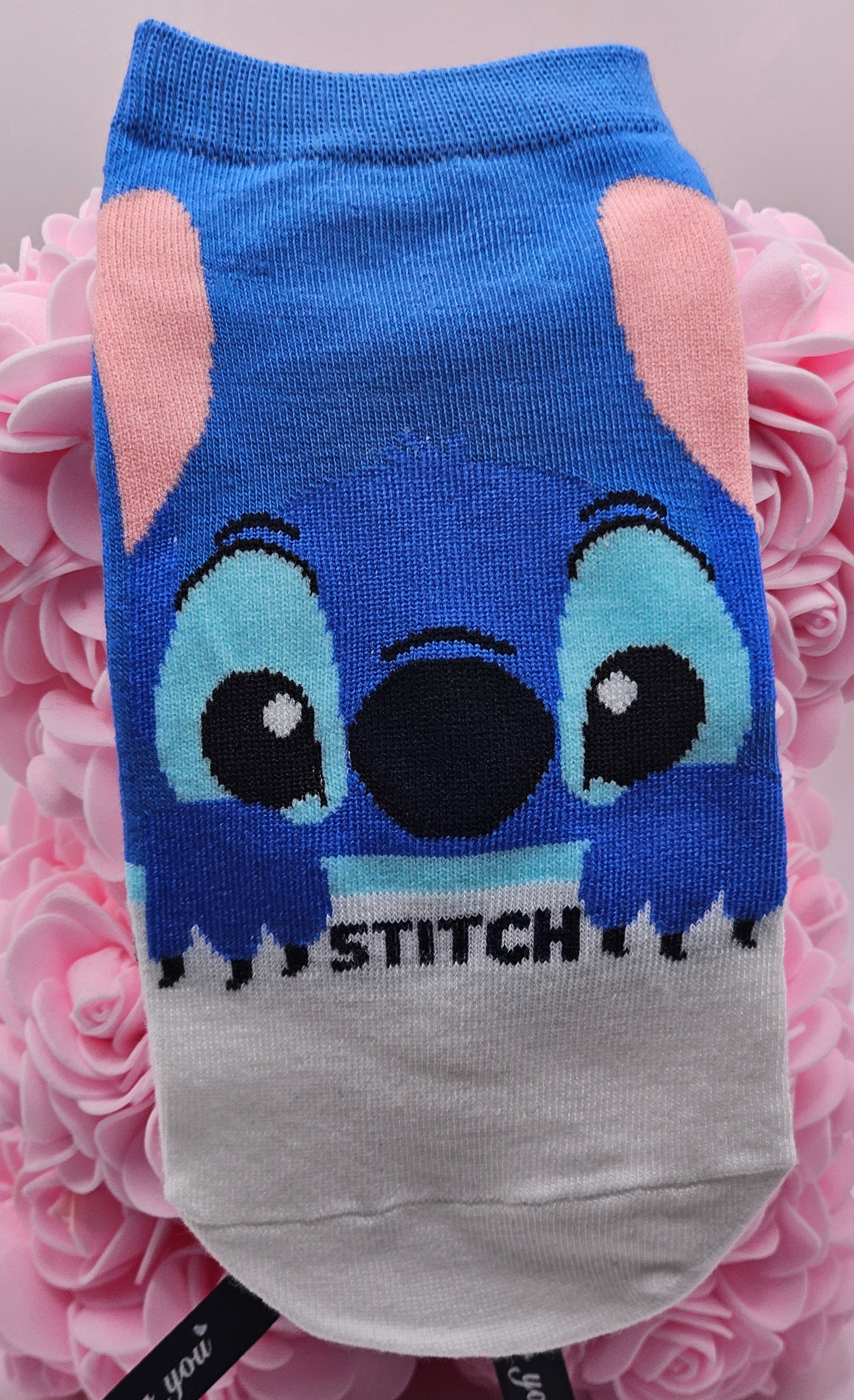 Stitch Peeking Face (Light Blue) Ankle Socks