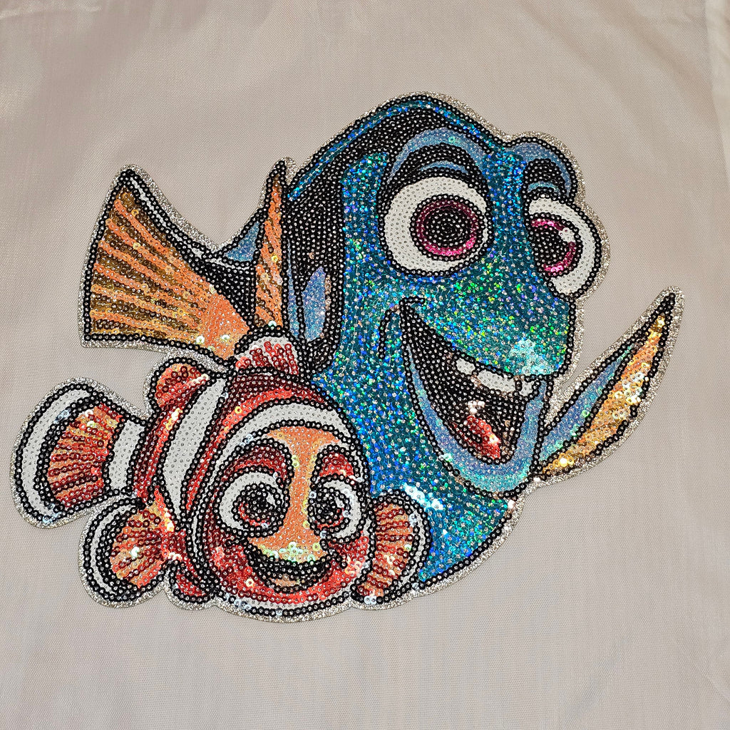 Blue Tang Fish Sequin Drawstring Bag