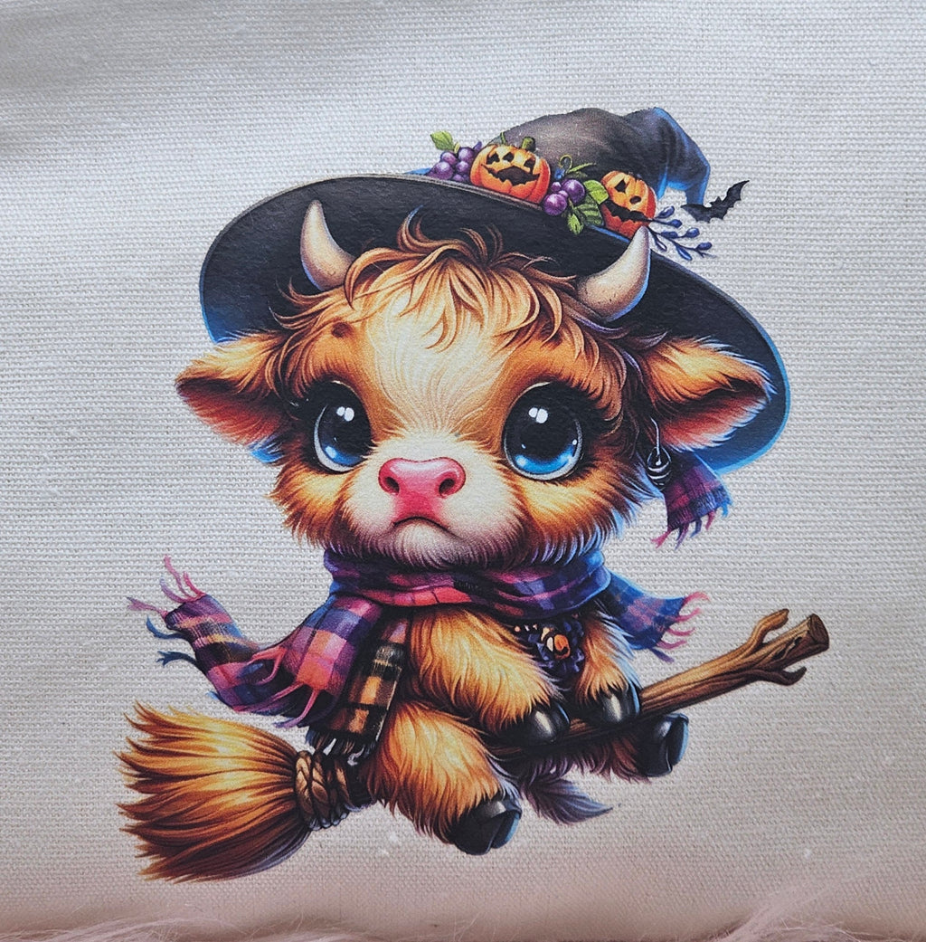 Highland Cow Halloween Cosmetics Bag