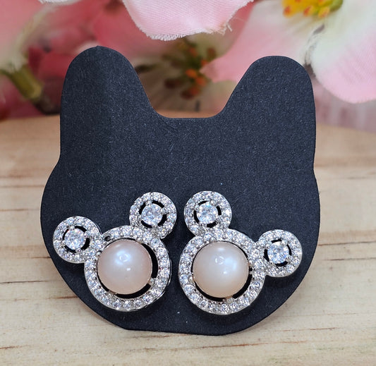 Moonstone Mickey Earings