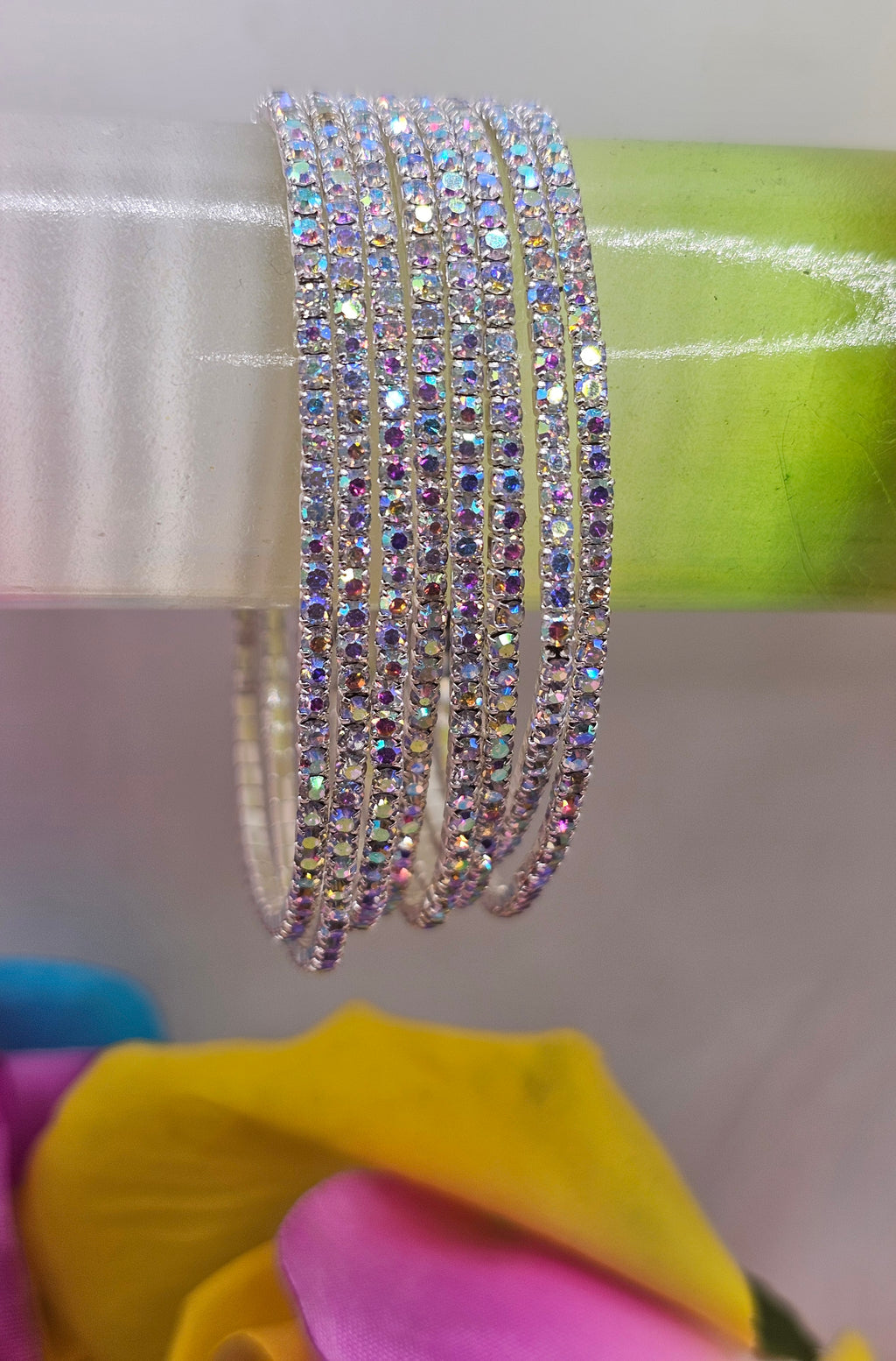 6 Piece Rhinestone Sparkle Fashion Bracelet Set