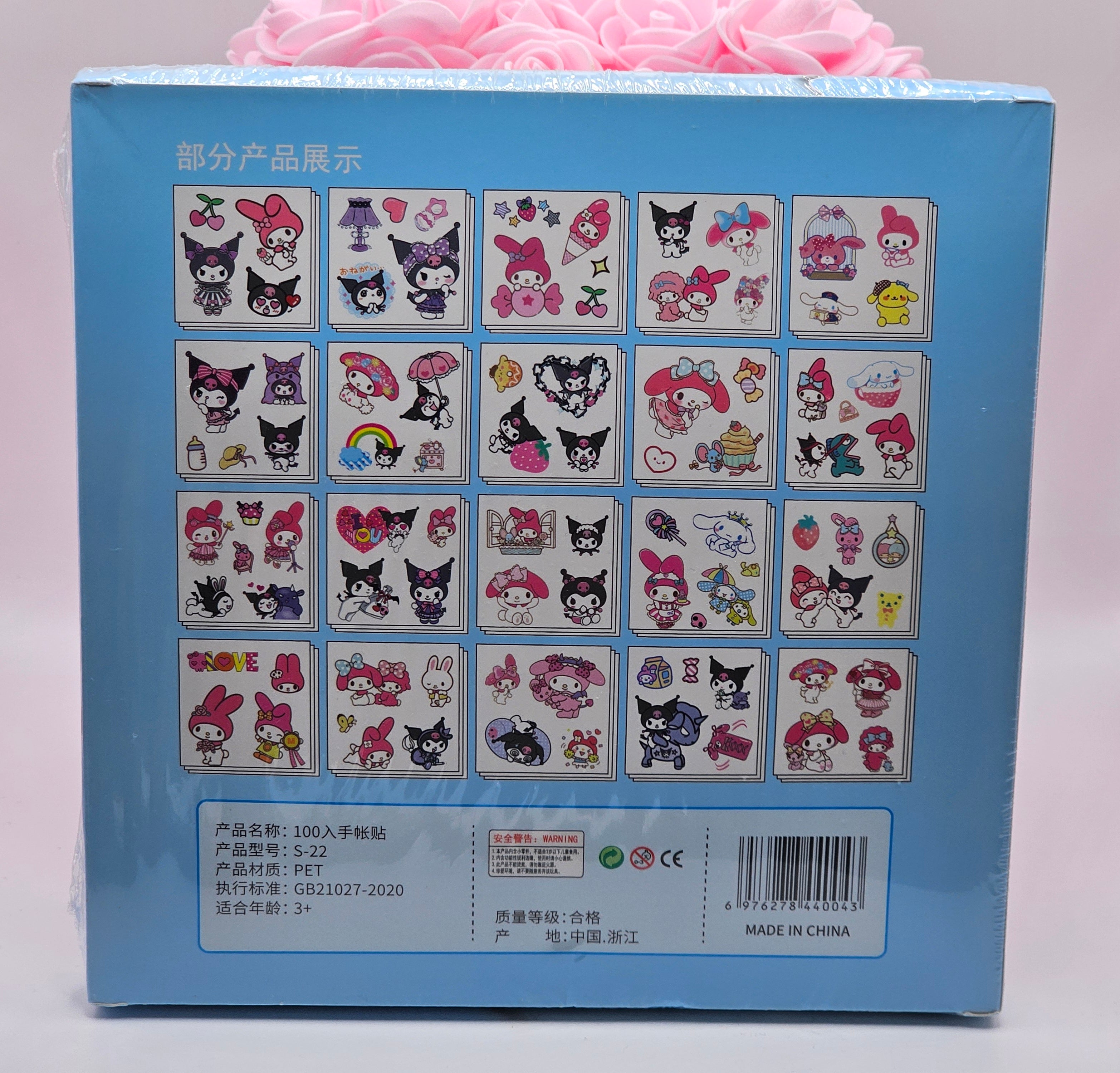 100pc Kawaii Character Sticker Set