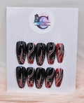 Midnight Rose Swirl 24pc Press On Nail Set