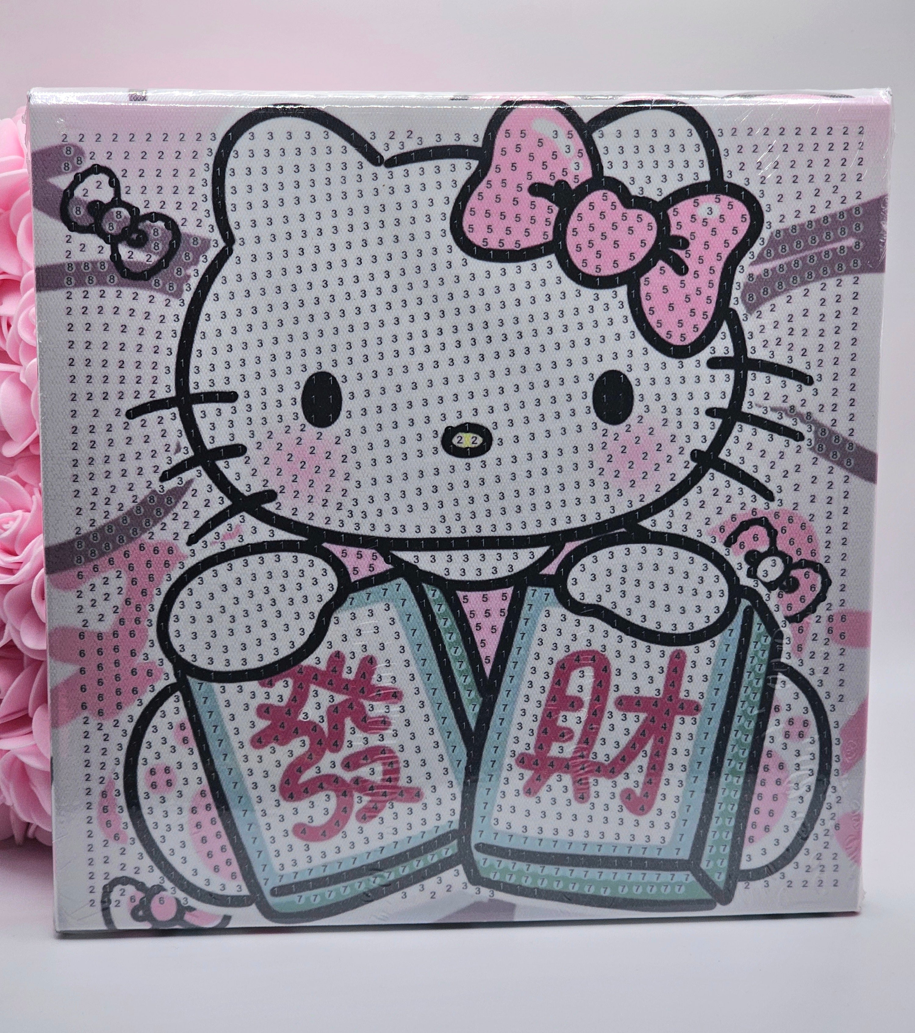 Hello Kitty Prosperity Wishes Diamond Painting Kit - 20x20cm Canvas