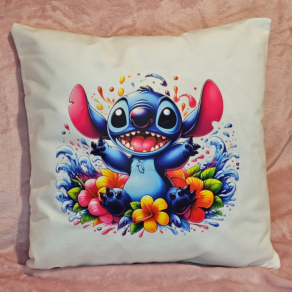 Tropical Blue Alien Cushion Cover