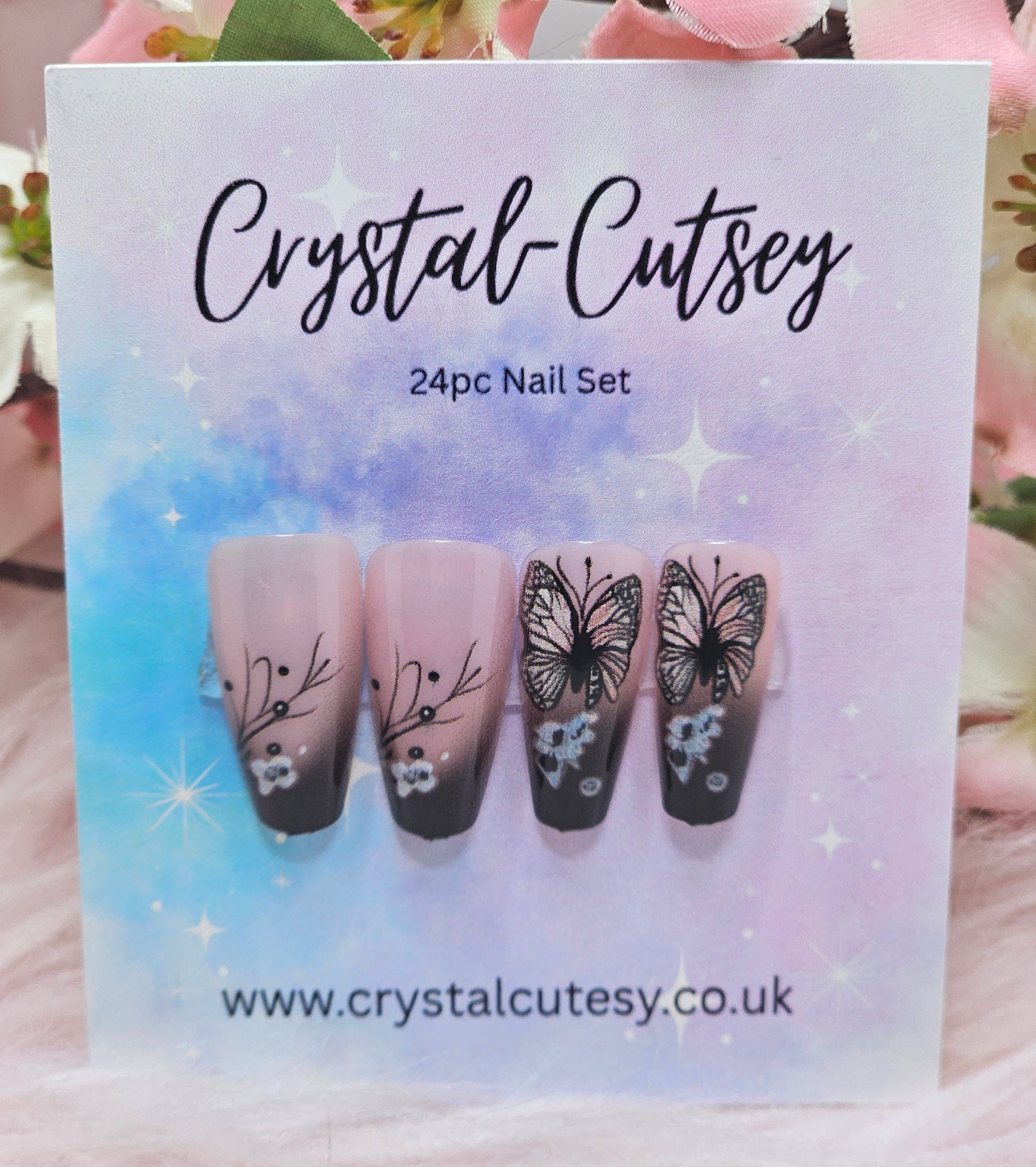 Black Butterfly Press On Nails