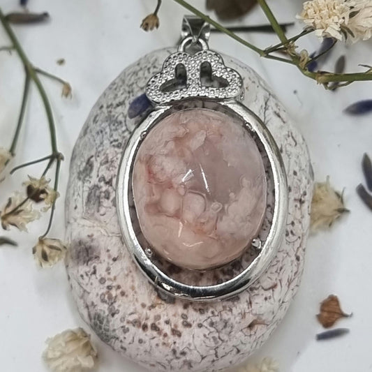 Flower Agate Pendent